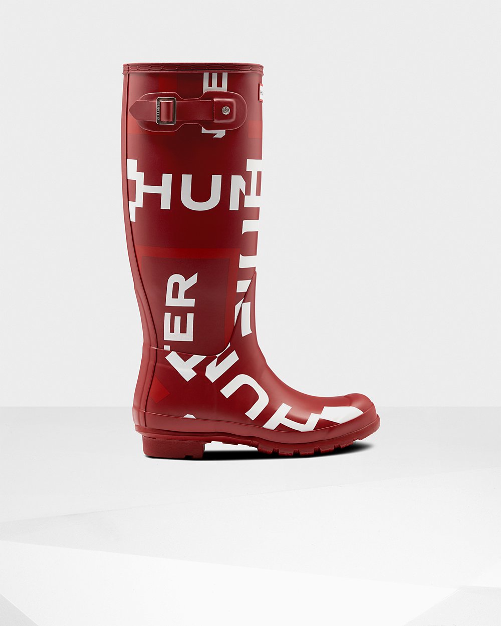 Hunter Original Exploded Logo Tall Rain Boots - Sale Online Womens Grey Red - ONSIJW632